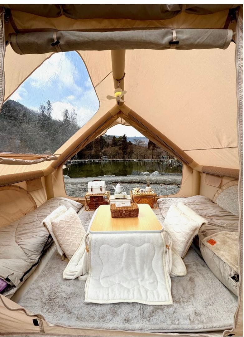 ベージュ エアーテント ロッジ型 2人から4人用