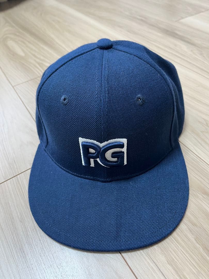パーリーゲイツ　キャップ　ネイビー　PGロゴ刺繍　ストレートツバ