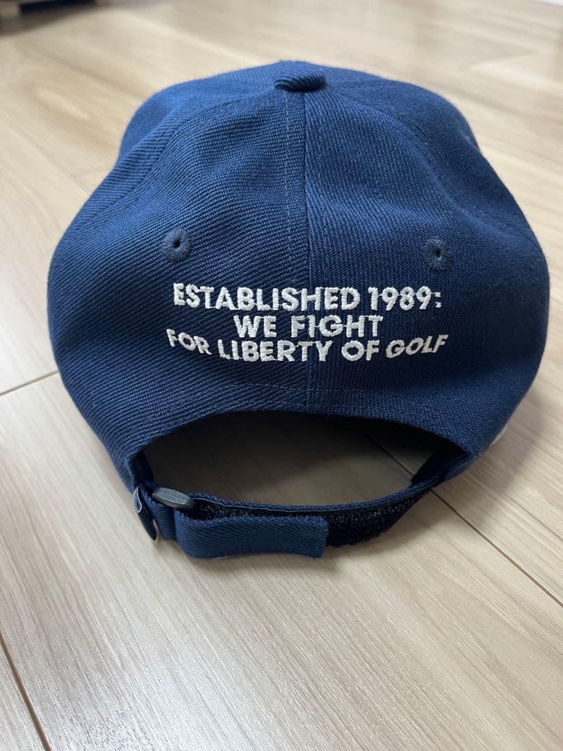 パーリーゲイツ　キャップ　ネイビー　PGロゴ刺繍　ストレートツバ