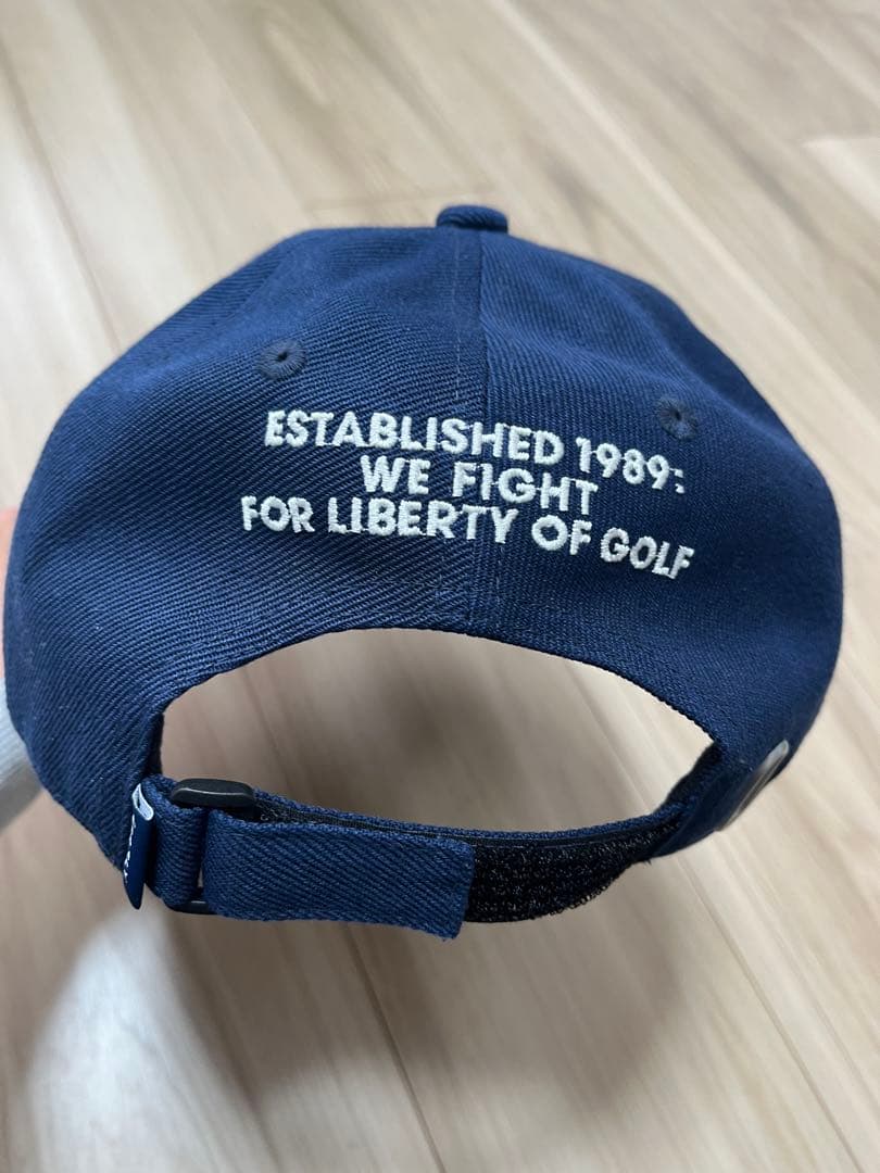 パーリーゲイツ　キャップ　ネイビー　PGロゴ刺繍　ストレートツバ