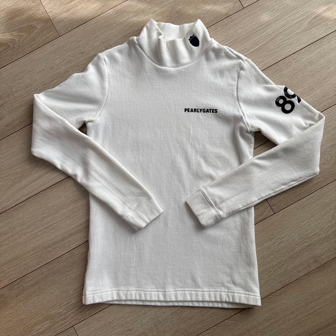 PEARLY GATESパーリーゲイツ高ストレッチ♪裏起毛モックネックカットソー