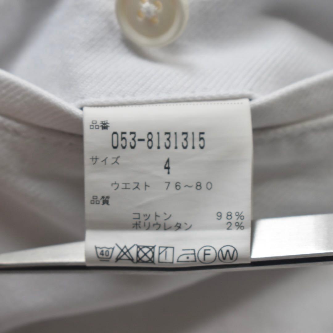 近年モデルPEARLY GATES ストレッチホワイトパンツ サイズ4 ロゴ刺繍