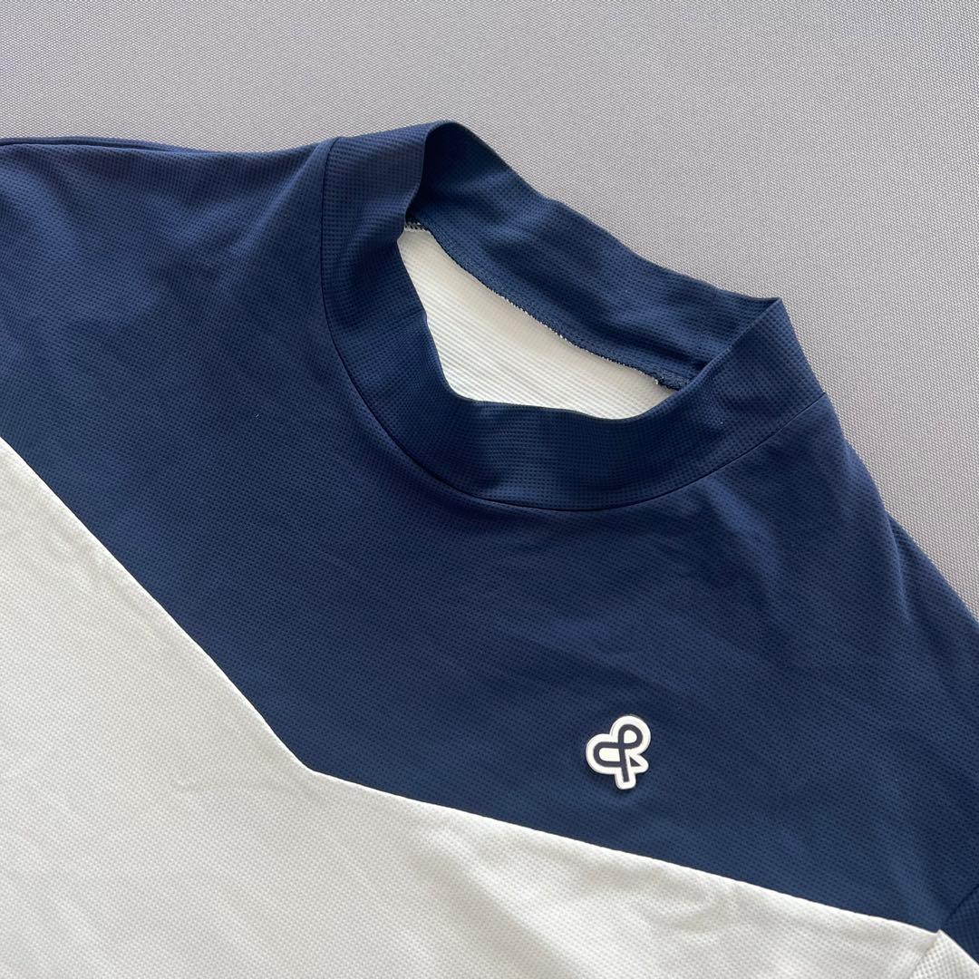 and per se アンパスィ　モックネック　半袖シャツ　ロゴ　メンズ　L