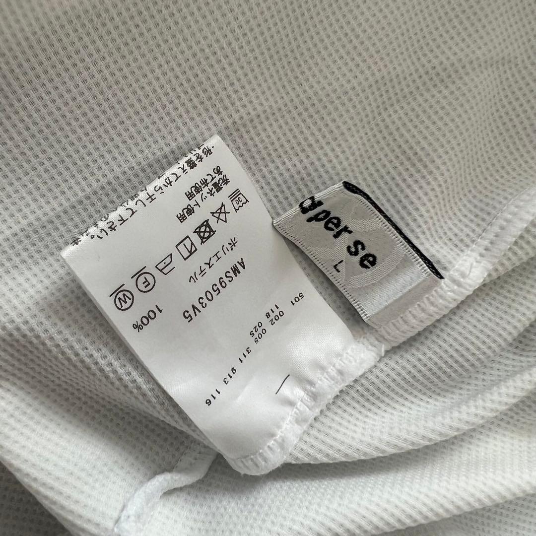 and per se アンパスィ　モックネック　半袖シャツ　ロゴ　メンズ　L