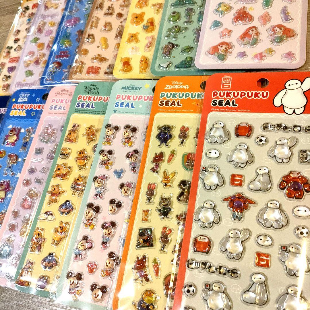 【即売れ注意】ディズニー ぷくぷくシール 15種類 豪華 大量 正規品 全種